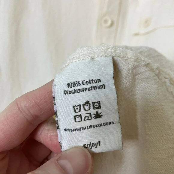 Vintage Tilley Off White Cotton Men’s Button Front Shirt Small - Picture 3 of 4